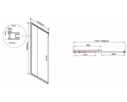 Душевой уголок Vincea Garda 120х120 VSS-1G1212CH профиль Хром стекло шиншилла