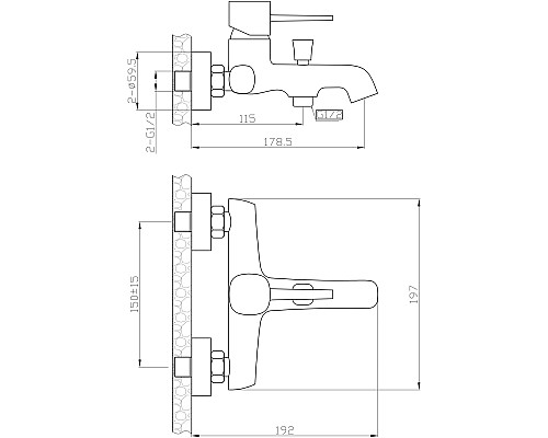 Смеситель для ванны Orange Karl M05-100w Белый
