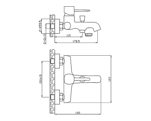 Смеситель для ванны Orange Karl M05-100w Белый