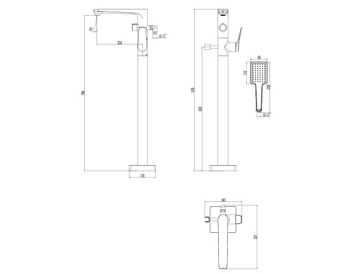 Смеситель для ванны Lemark Bronx LM3744GM Графит