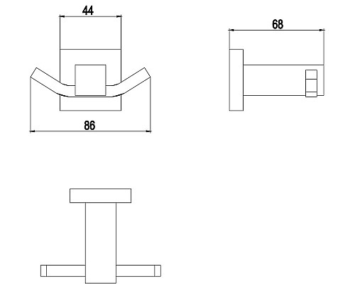 Крючок двойной Timo Selene 17012/17 золото матовое