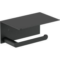 Держатель туалетной бумаги Nofer Verona 16876.N с полкой Черный матовый