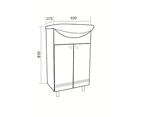 Тумба под раковину 1MarKa Story 45Н У99313 Белый глянец