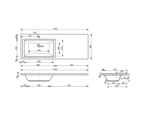 Тумба с раковиной Эстет Dallas Luxe 130 L ФР-00002222 подвесная Белая