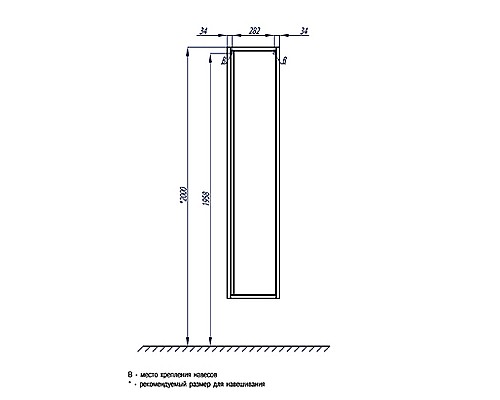 Шкаф пенал Aquaton Римини 30 1A232703RN010 подвесной Белый глянец