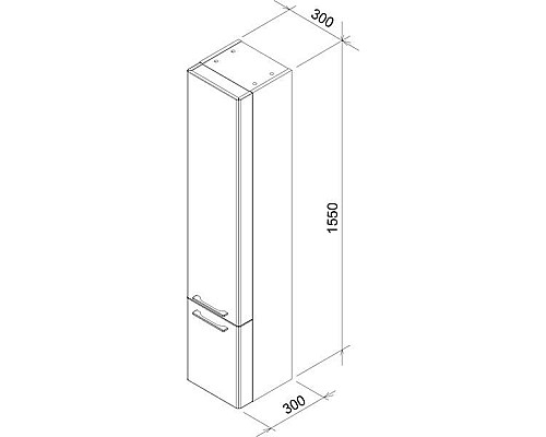Шкаф боковой Ravak RING X000000771 300 L белый