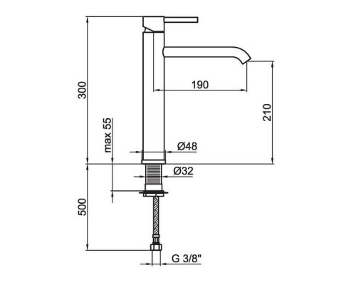 Смеситель для раковины Webert Elio EL830402560, черный