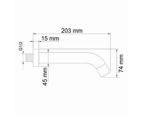 Настенный излив WasserKRAFT A018 для ванны