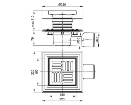 Душевой трап AlcaPlast APV3444