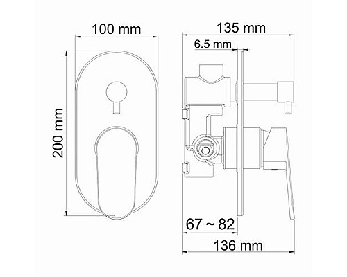 Смеситель WasserKRAFT 5341 для ванны и душа