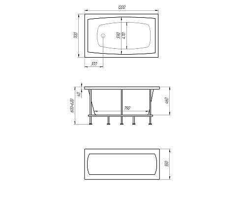 Акриловая ванна Marka One Viola 120х70 01ви1270
