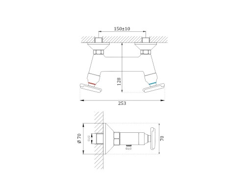 Смеситель для душа BELZ B20832 хром