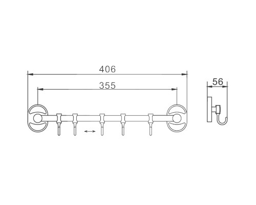Вешалка для полотенец Frap F19 F1915-5 Хром