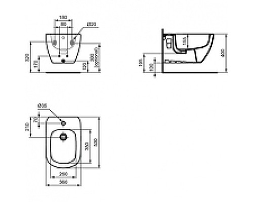 Биде Ideal Standard Tesi T3552V1 подвесное Silk White