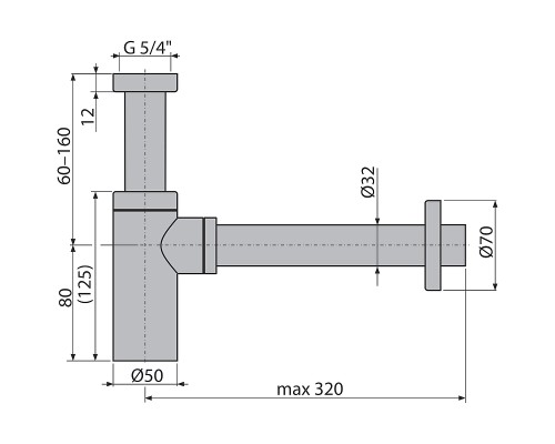 Сифон для раковины Alcaplast Design Золото матовое