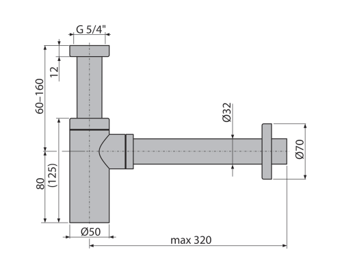 Сифон для раковины Alcaplast Design Золото матовое