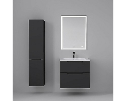 Тумба под раковину Jorno Slide 65 Sli.01.65/P/A подвесная Антрацит