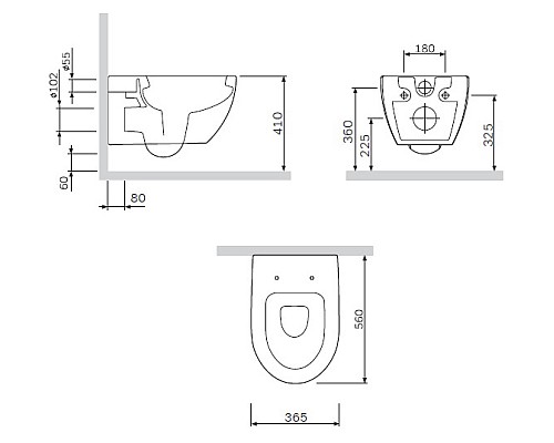 Унитаз AM.PM Awe C111738SC подвесной с сиденьем Микролифт