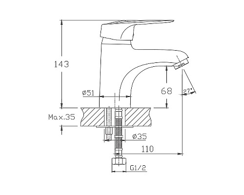 Смеситель для раковины Haiba HB1004 Хром Смеситель для раковины Haiba HB1004 Хром