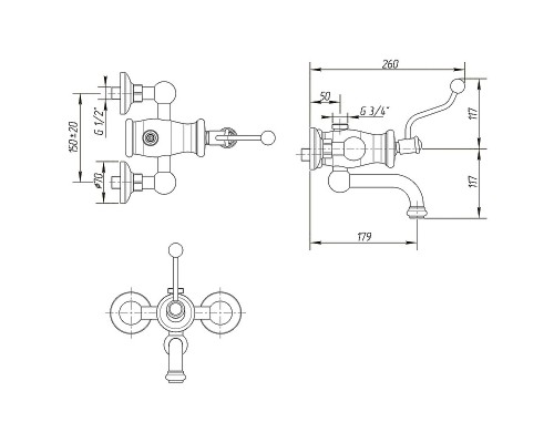 Смеситель для ванны Migliore Vivaldi 19541 Хром