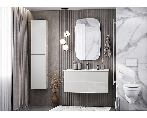 Тумба под раковину Aquaton Сохо 100 1A258201AJ9A0 подвесная Слэйт Галька серая