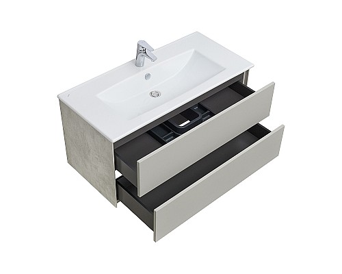 Тумба под раковину Aquaton Сохо 100 1A258201AJ9A0 подвесная Слэйт Галька серая