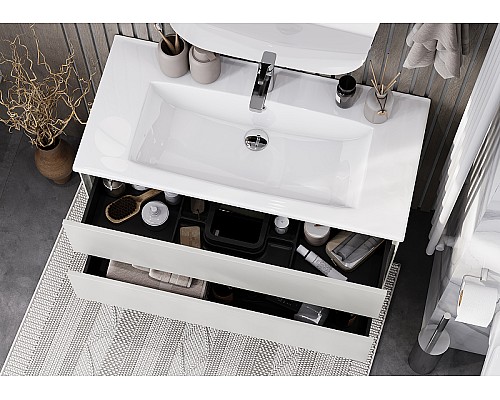 Тумба под раковину Aquaton Сохо 100 1A258201AJ9A0 подвесная Слэйт Галька серая