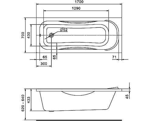 Акриловая ванна Santek Тенерифе 170x70 1WH302207