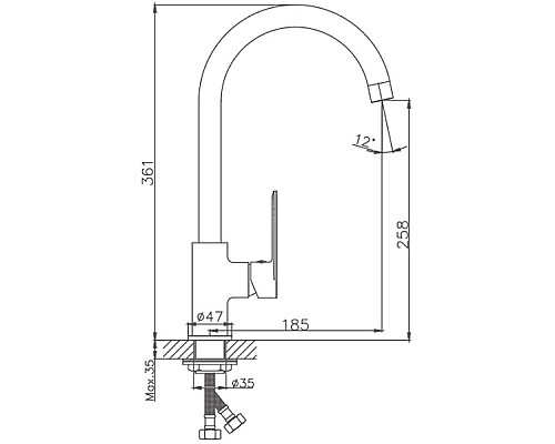 Смеситель для кухни Haiba HB70590 Хром