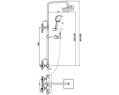 Душевая система Orange T02S4-912cr Хром