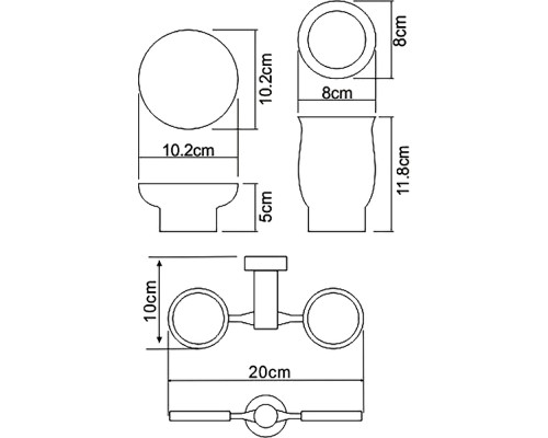 Стакан для зубных щеток с мыльницей WasserKRAFT K-24226 Хром Белый