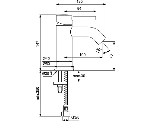 Смеситель для раковины Ideal Standard Ceraline BC268AA Хром