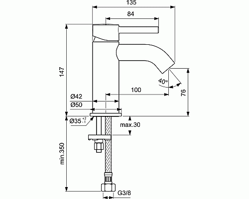Смеситель для раковины Ideal Standard Ceraline BC268AA Хром