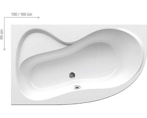 Ванна акриловая 160x95 L Ravak Rosa 95 C571000000 Ванна акриловая 160x95 L Ravak Rosa 95 C571000000