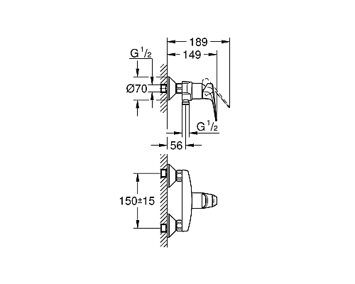 Смеситель для душа Grohe Bauflow 23632000 Хром