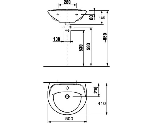 Раковина Jika Lyra 50 8.1427.0.000.104.9 Белая