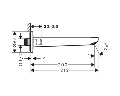 Излив для смесителя Hansgrohe Rebris E 72431670 Черный матовый