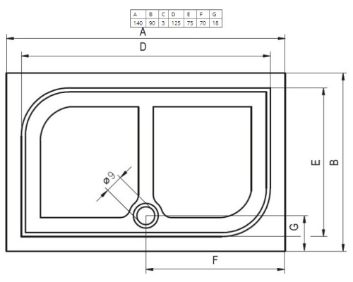 Душевой поддон из литьевого мрамора Riho Kolping DB36 140x90 белый + сифон DB3600500000000