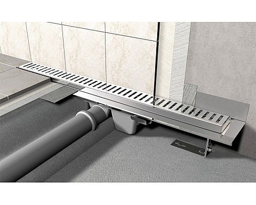 Решетка AlcaPlast Pure PURE-300L нержавеющая сталь глянцевый