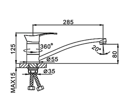 Смеситель для кухни Frap H01 F4901 Хром
