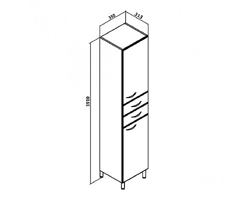 Пенал Runo Эконом 35 00000000128 левый с корзиной для белья