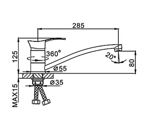 Смеситель для кухни Frap H01 F4901 Хром