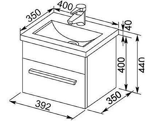 Тумба под раковину Aquanet Нота 40 159137 подвесная Белая