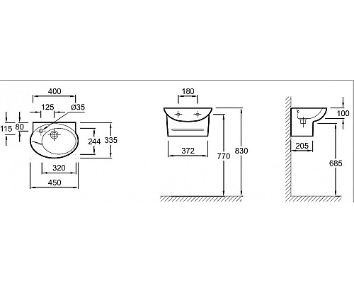 Рукомойник Jacob Delafon E133700