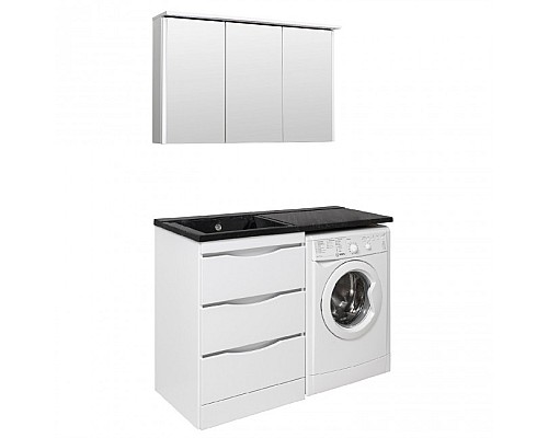 Тумба под раковину Runo ОРИОН 60 УТ000003442 черный мрамор, правое крыло