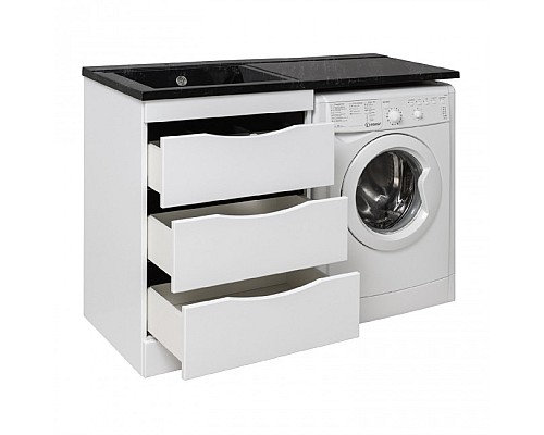 Тумба под раковину Runo ОРИОН 60 УТ000003442 черный мрамор, правое крыло