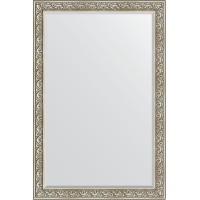 Зеркало Evoform Exclusive 180х120 BY 3632 с фацетом в багетной раме - Барокко серебро 106 мм