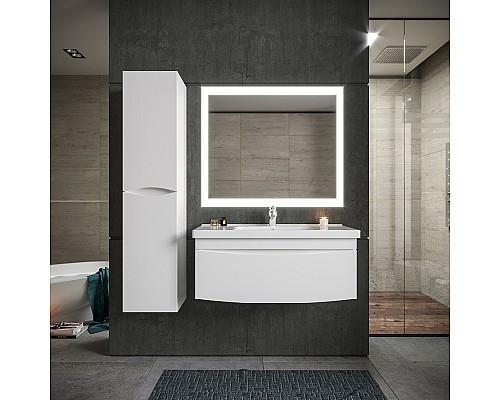 Зеркало Бриклаер Вега 100 4627125414381 с подсветкой с бесконтактным выключателем и часами