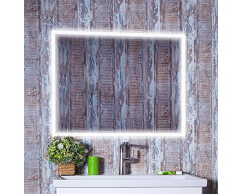 Зеркало Бриклаер Вега 100 4627125414381 с подсветкой с бесконтактным выключателем и часами