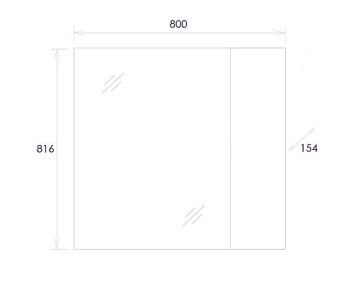 Зеркало со шкафом Onika Алеста 80.00 R 208095 Камень светлый Белое